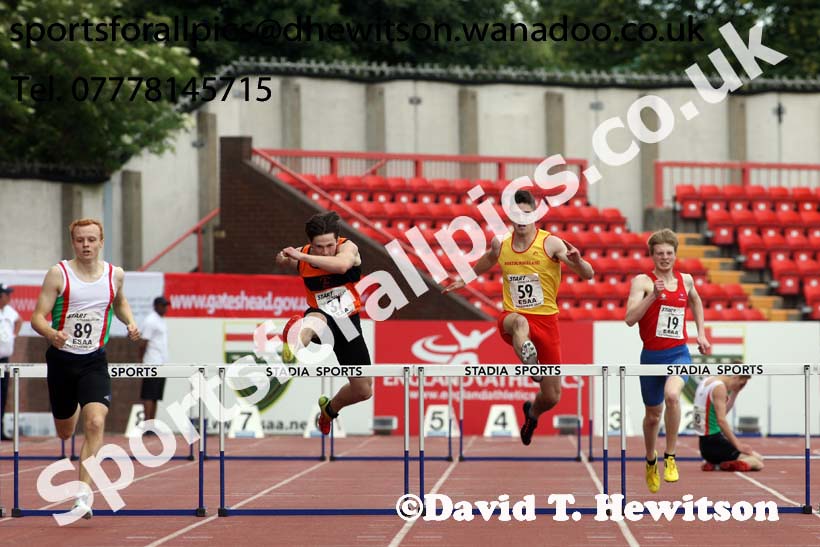 Senior boys 400 metres hurdles, 2015 English Schools, Gateshead. Photo: David T. Hewitson/Sports for All Pics